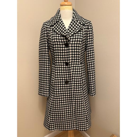 Kate Spade New York Jackets & Blazers - Kate Spade New York Houndstooth Wool Blend Coat Back Bow Detail Sz Small